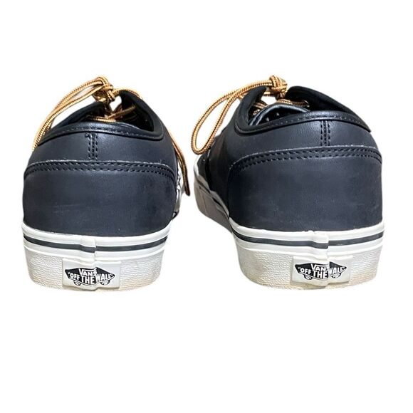 Vans Men’s Black Leather Shoes, Size 10.5 - Picture 5 of 9